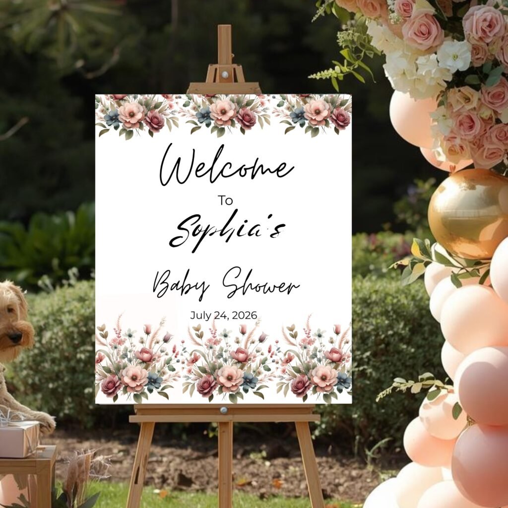 Wildflower Baby Shower Welcome Sign, Blooming Baby Shower, baby shower ...