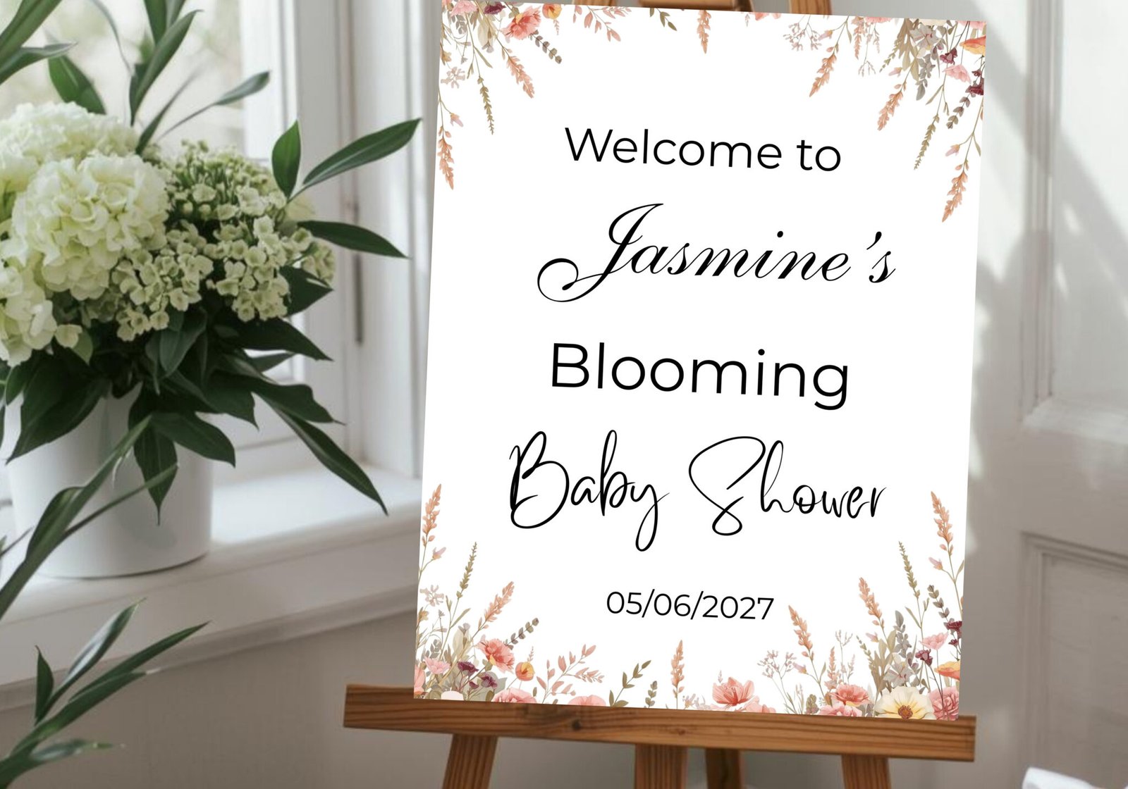 Wildflower Baby Shower Welcome Sign, Blooming Baby Shower, baby shower ...
